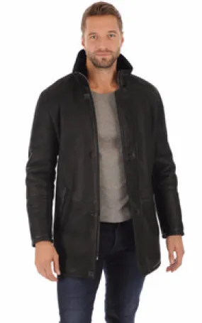 3/4 confortable marron noir Maddox - La Canadienne - Vestes et 3/4 Peau Lainée Noir