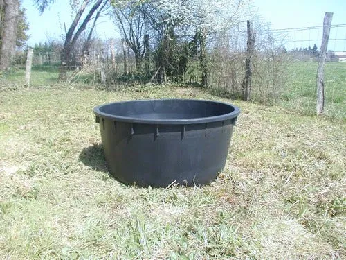 Bac à eau rond en plastique noir 240L 