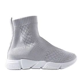 Baskets grises à tige chaussette d'Olot
