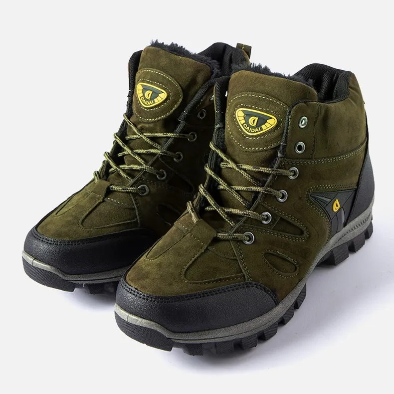 Bottes isolées vertes style trekking Mer