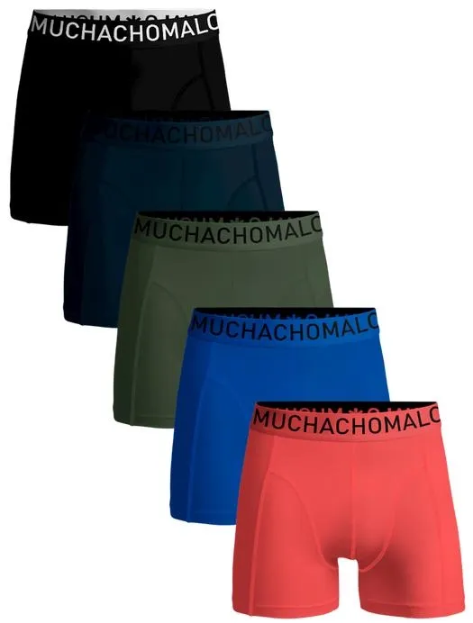 Boxer Muchachomalo Light Cotton Solid Men Black Petrol Armygreen Darkblue Coral (5 pièces)