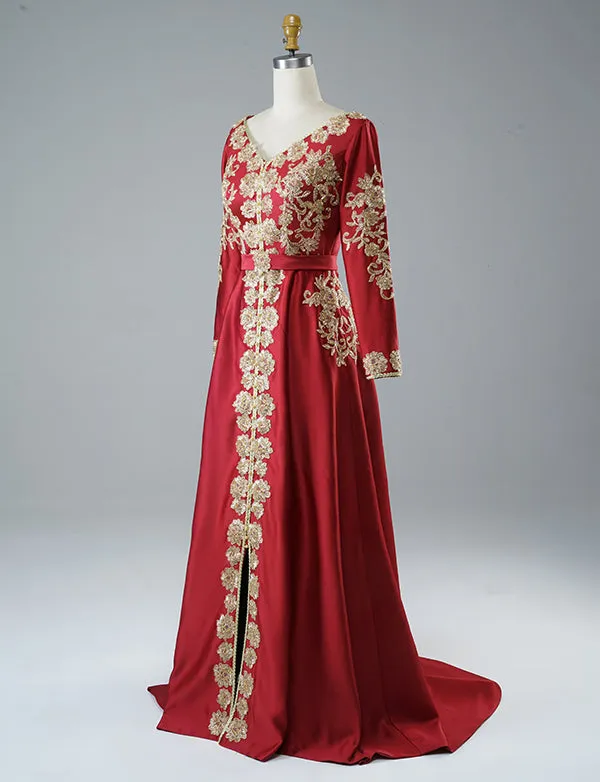 Caftan Marocain en Satin Rouge