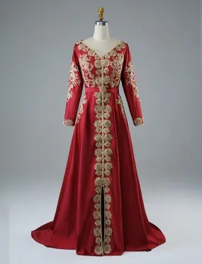 Caftan Marocain en Satin Rouge