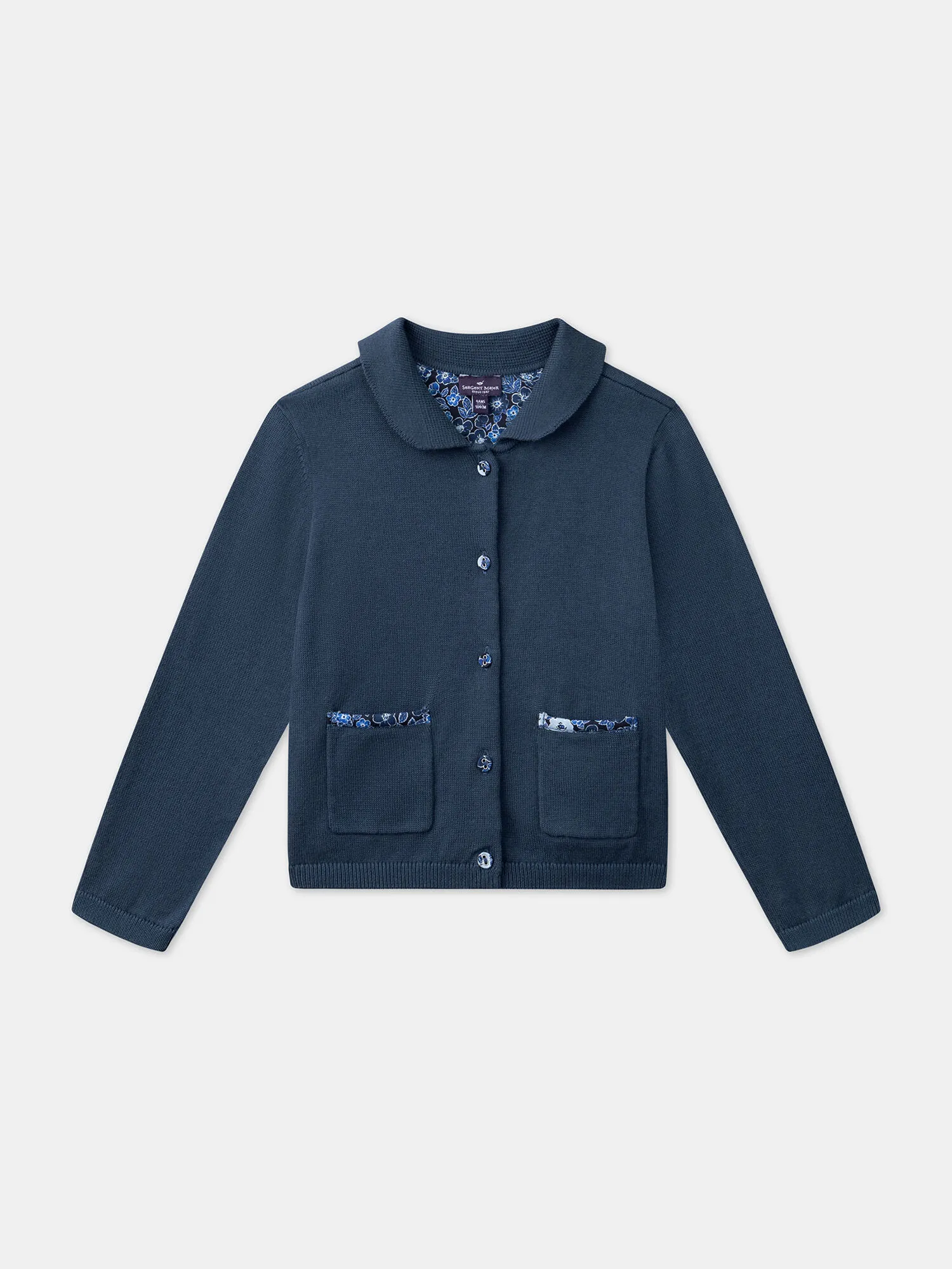 Cardigan bleu en maille jersey
