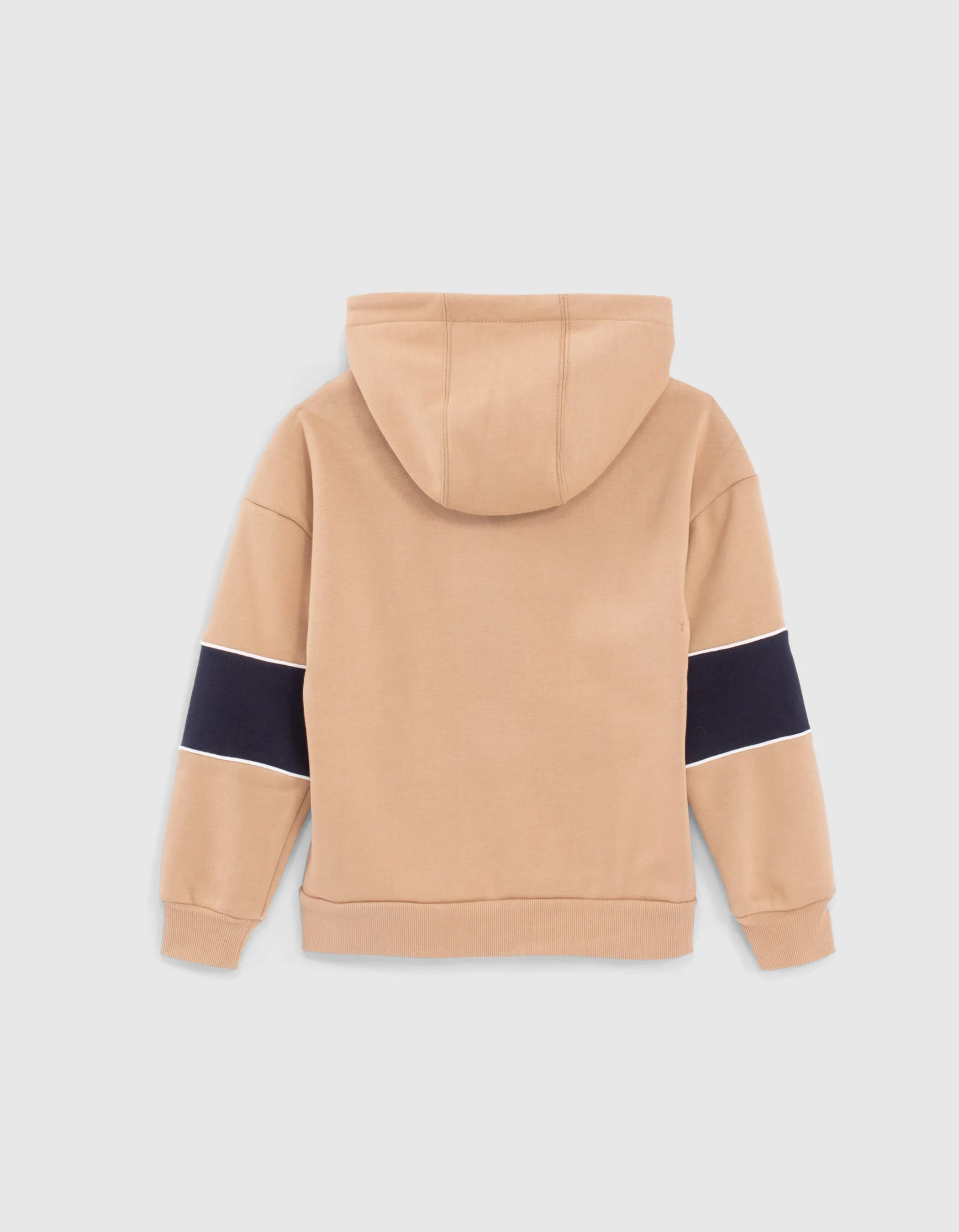 Cardigan caramel avec larges bandes navy garçon 