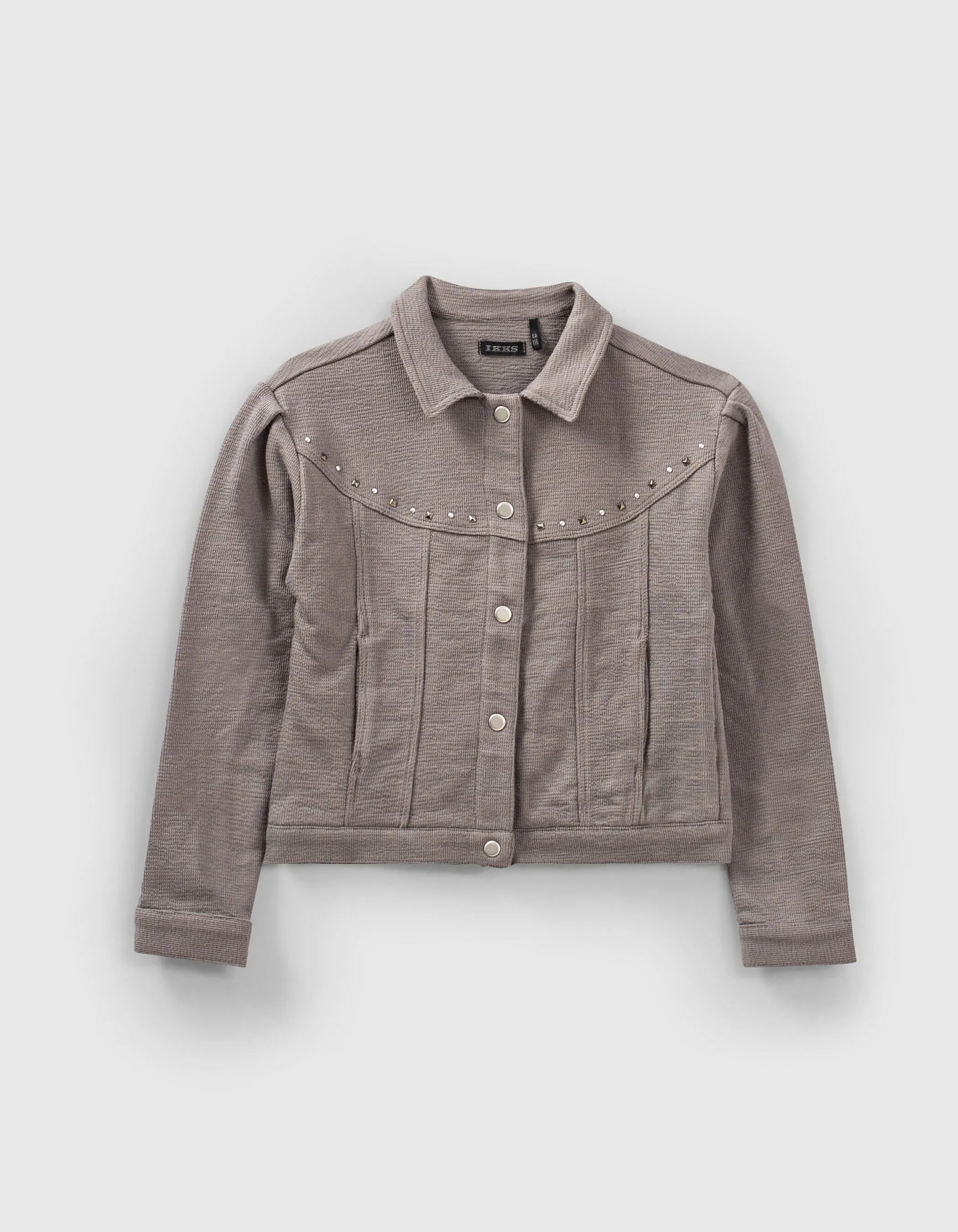 Cardigan gris de lin avec clous fille