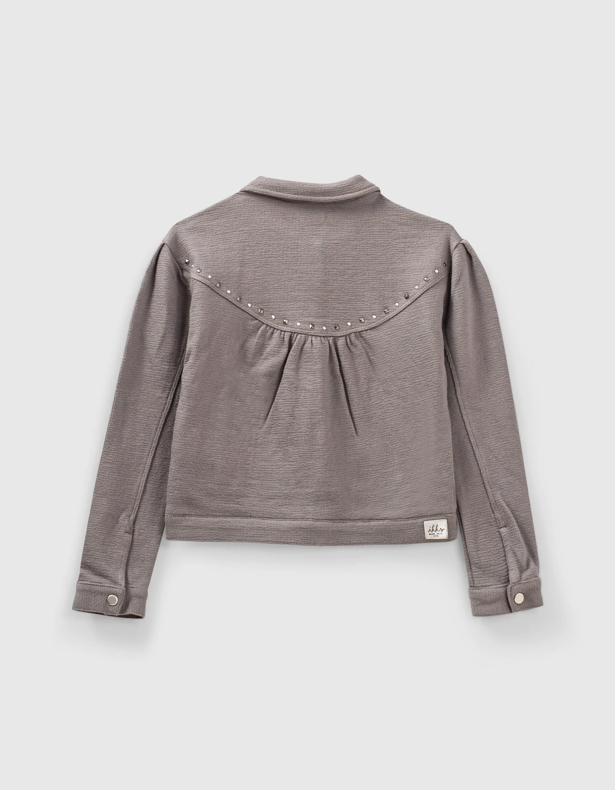 Cardigan gris de lin avec clous fille
