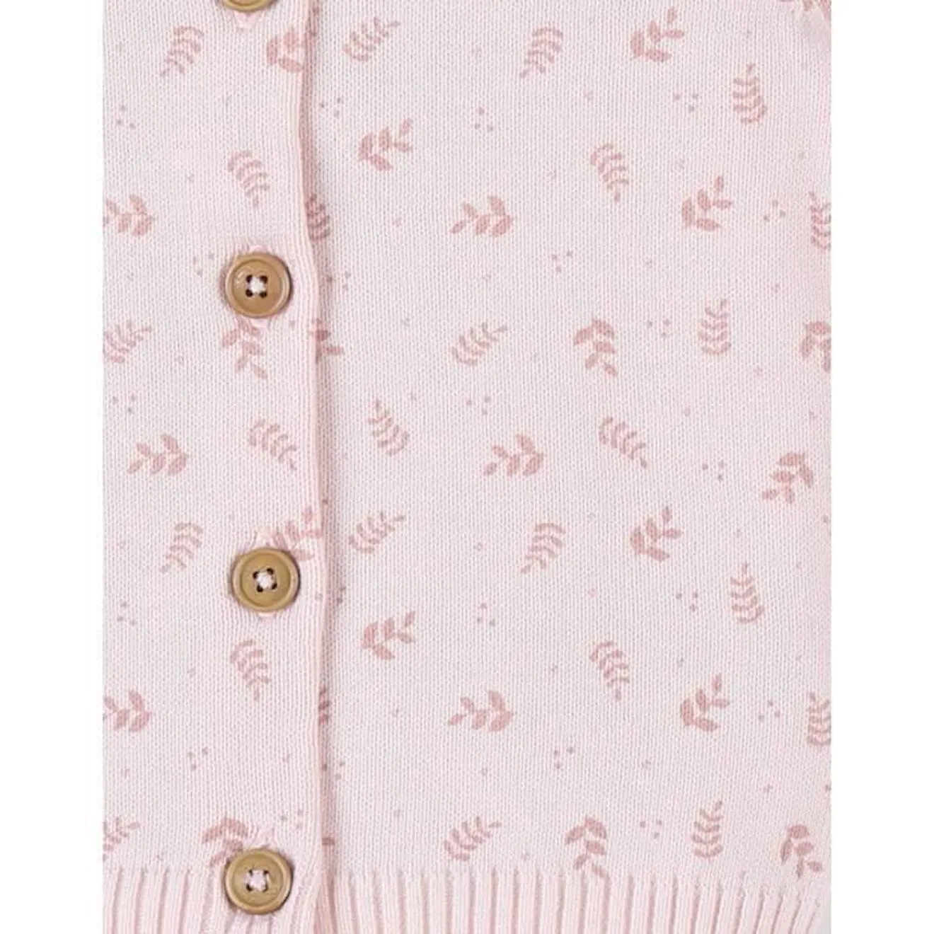 Cardigan imprimé végétal en tricot fin rose - Noukies