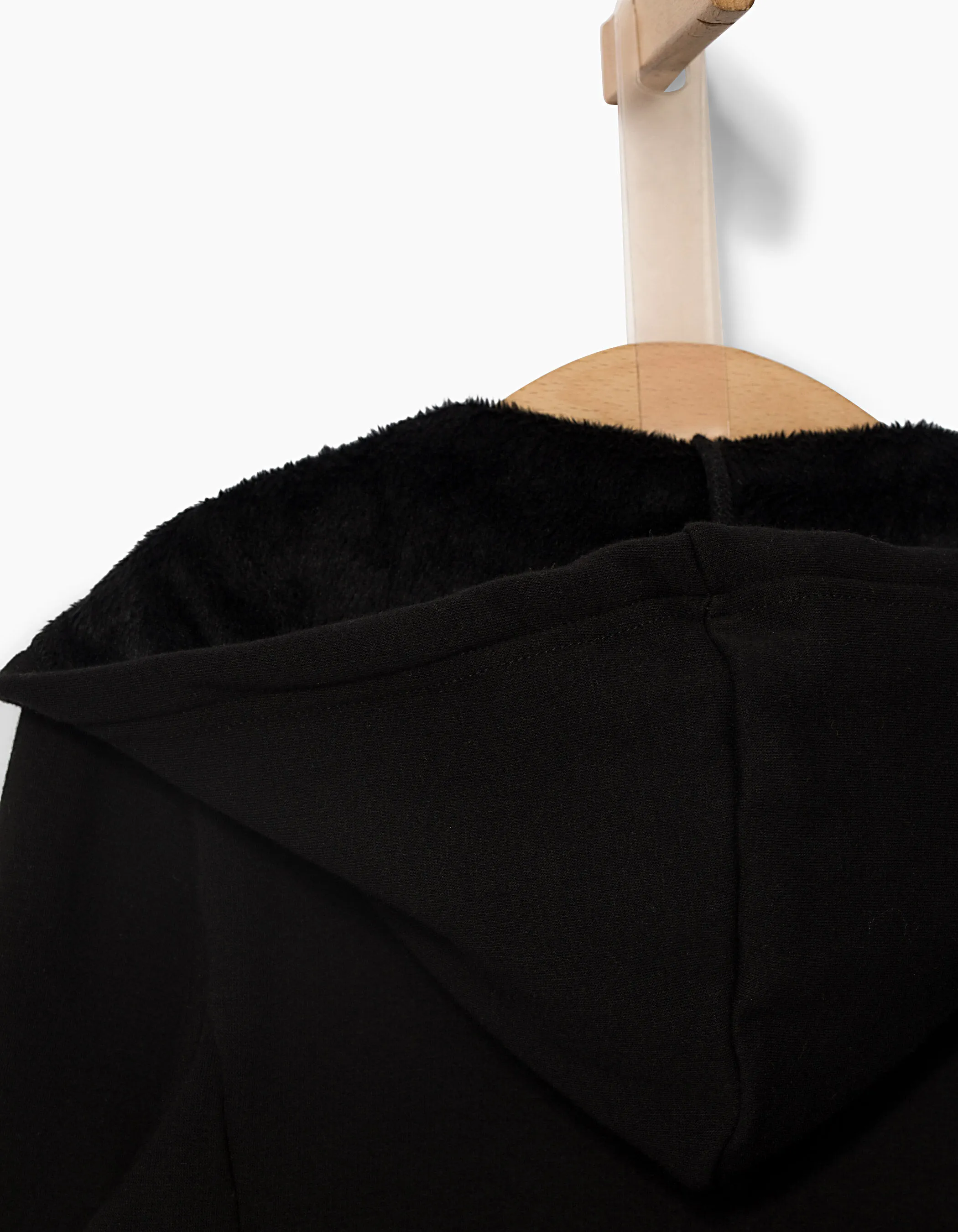 Cardigan noir en molleton coupe motard garçon