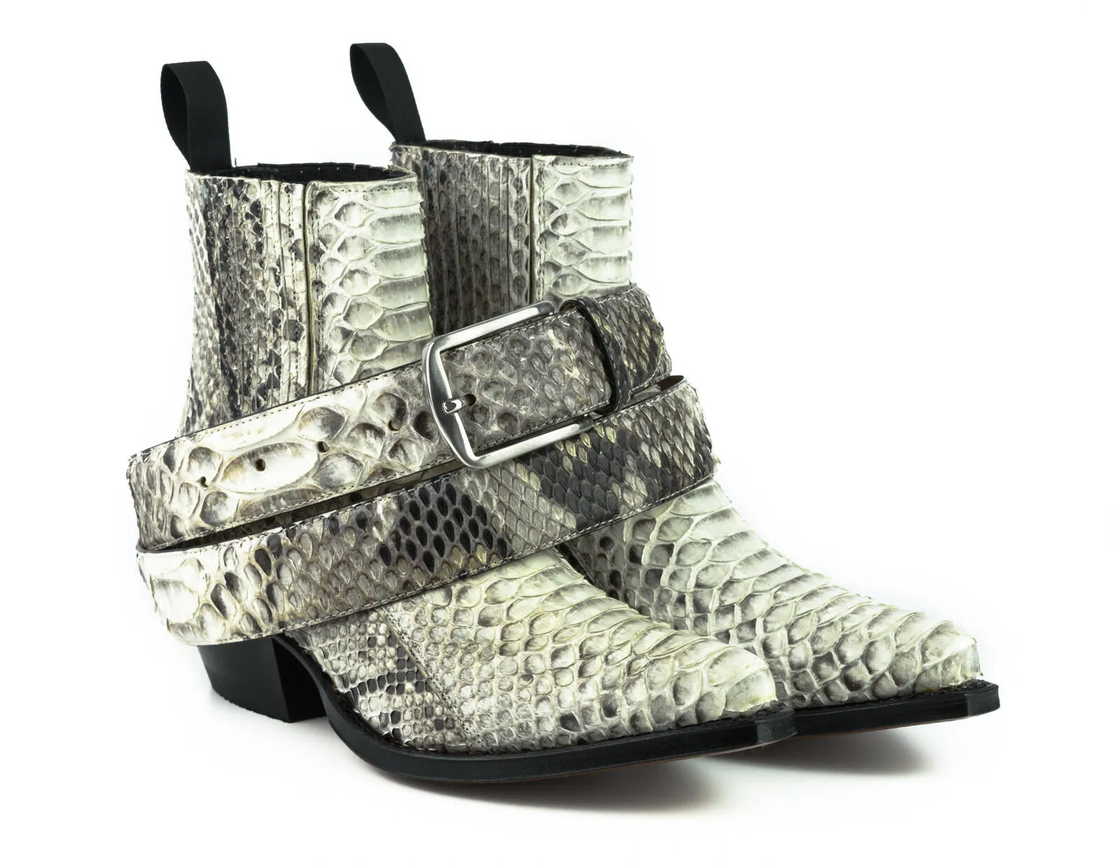 Ceinture cuir python naturel exotique blanco