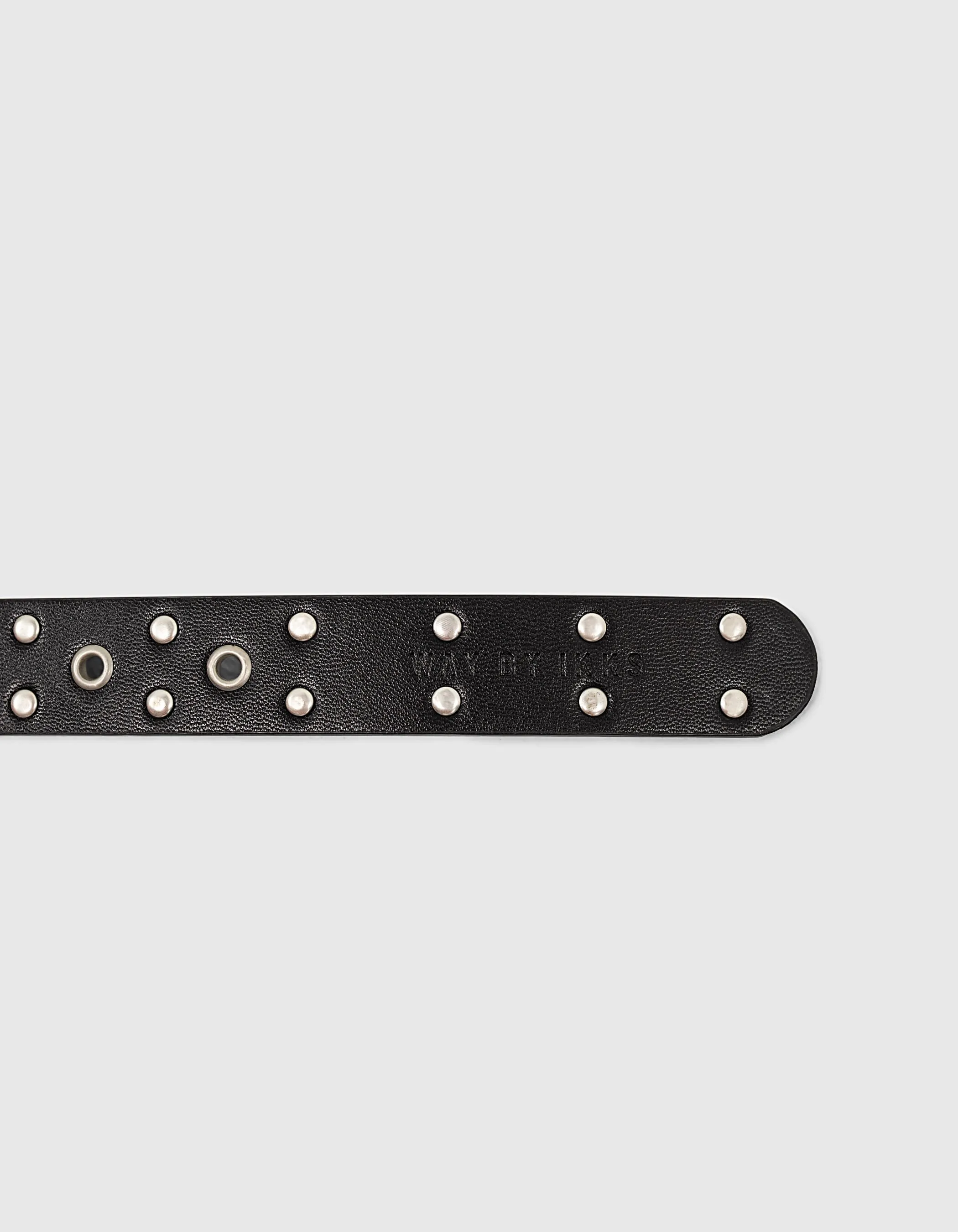 Ceinture noire à clous et rivets fille