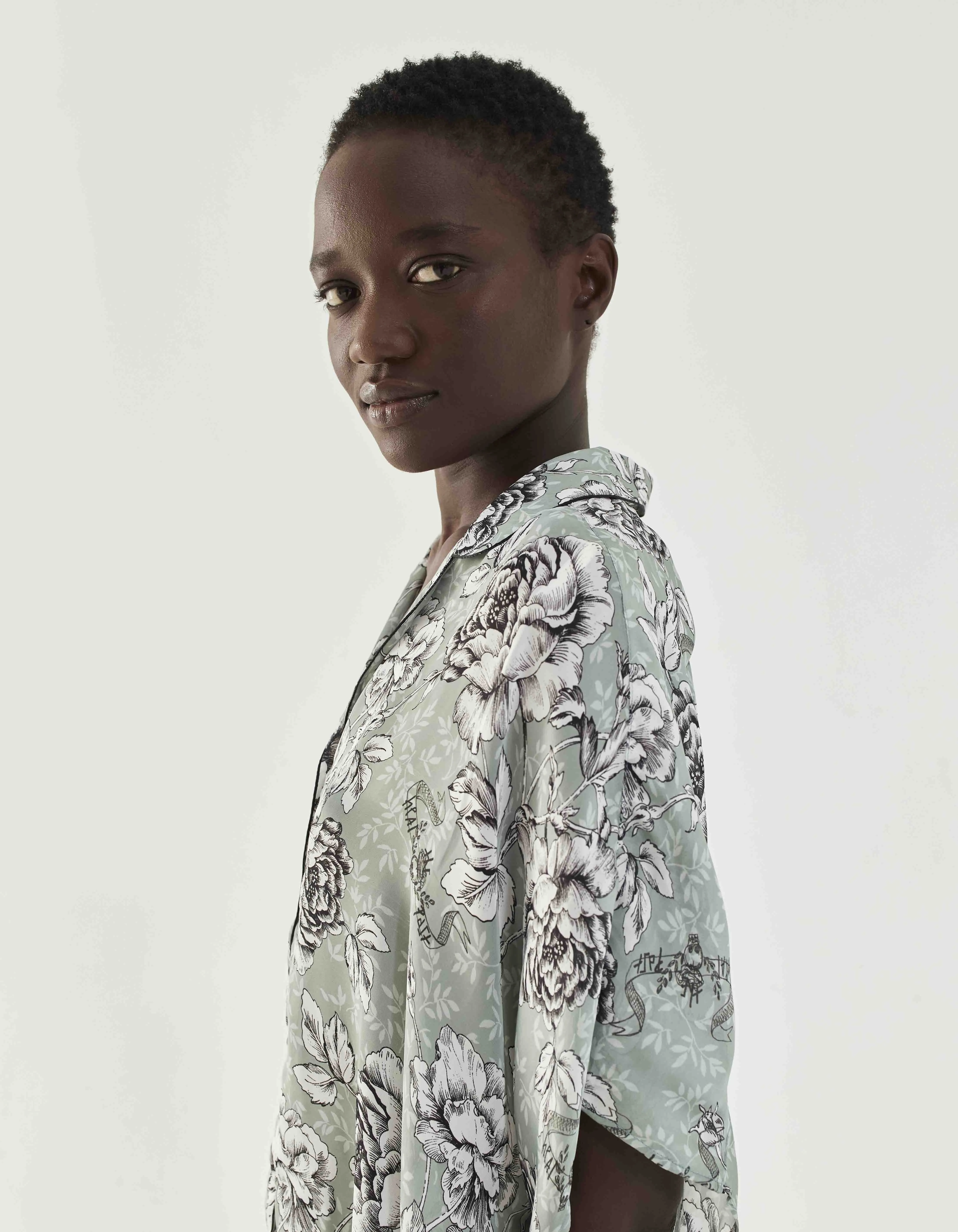 Chemise loose recyclé imprimé floral vintage femme