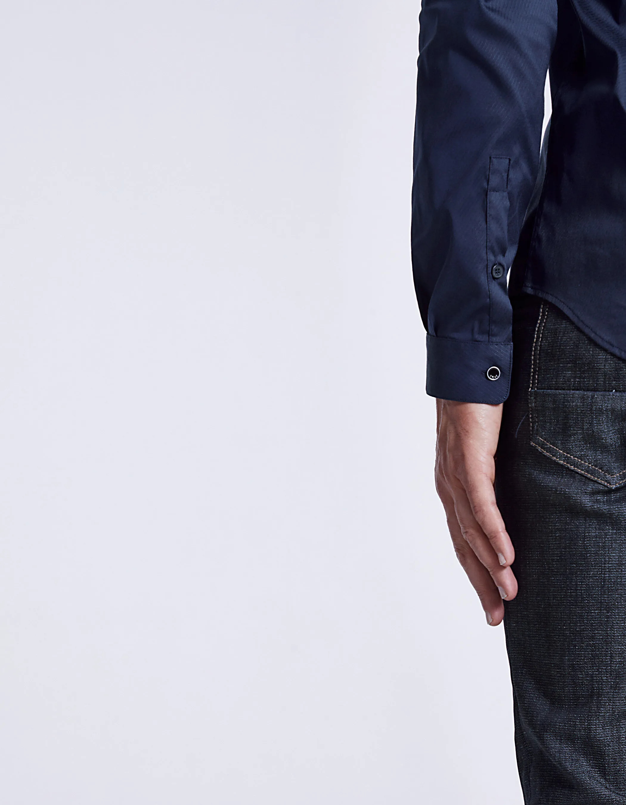 Chemise SLIM longue bleu encre Homme