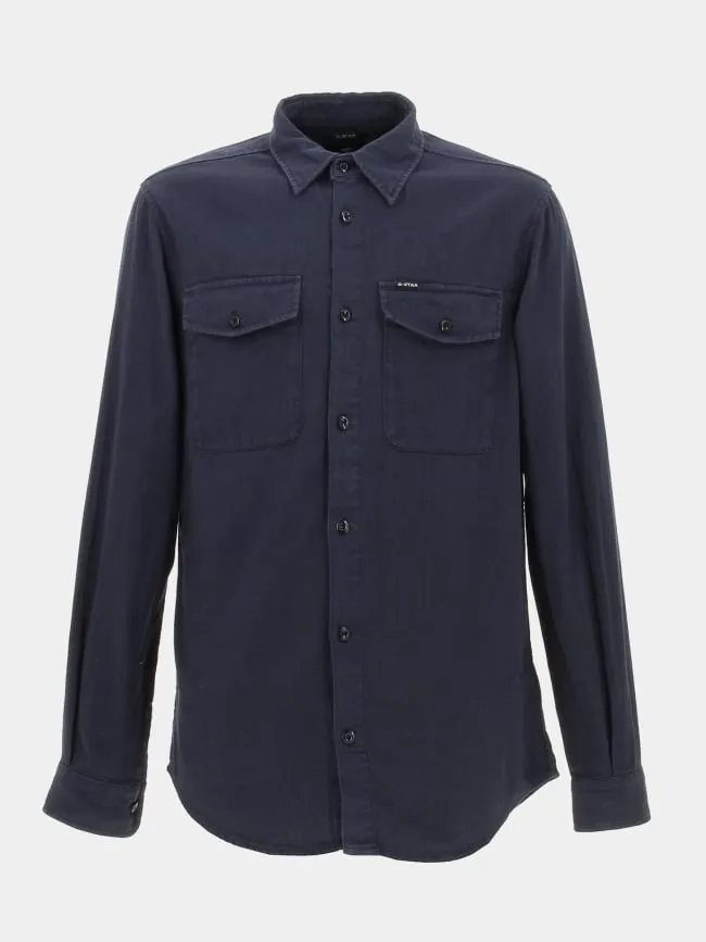 Chemise slim salute bleu marine homme - G Star | wimod