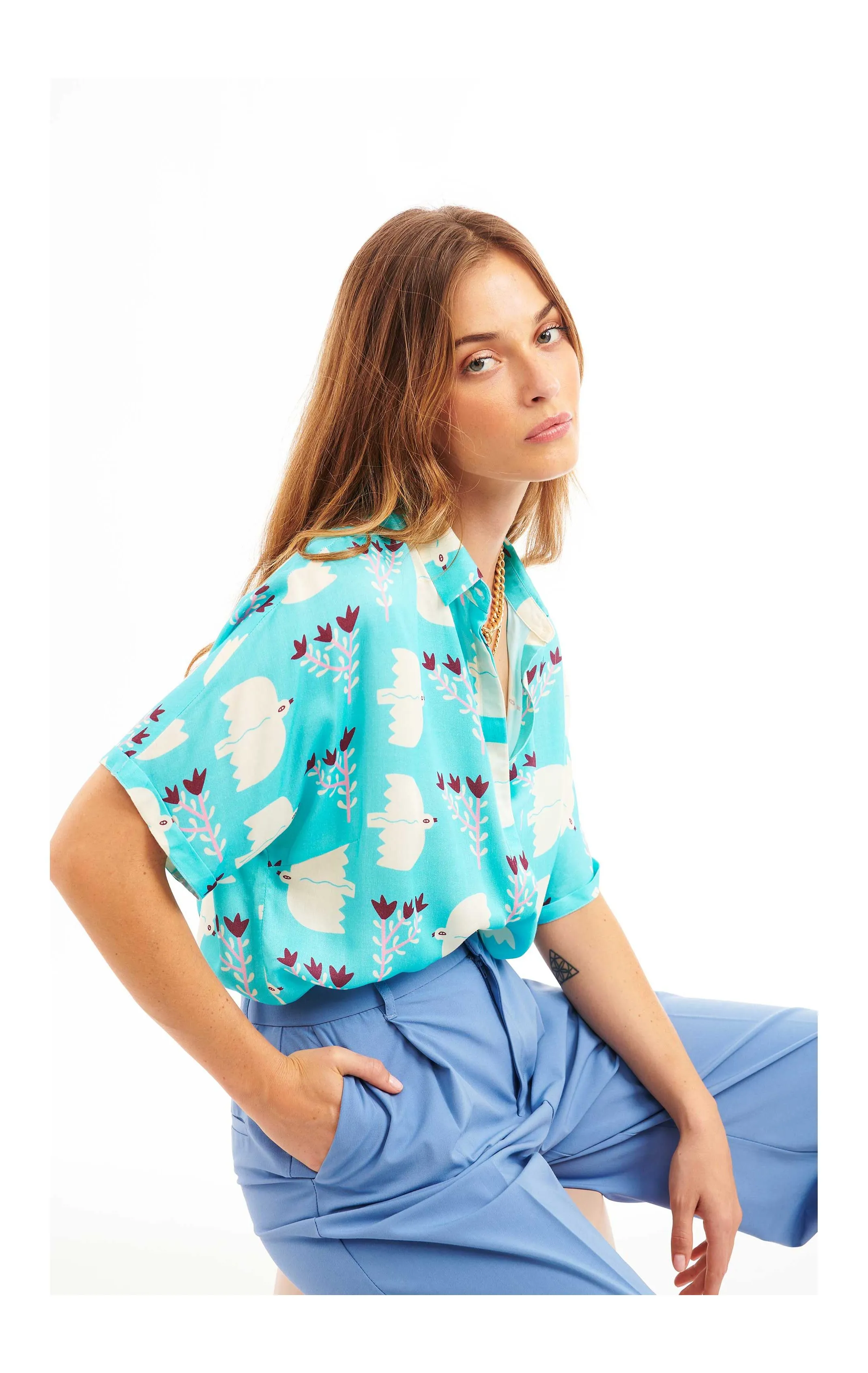 Chemisette Paola Turquoise | Wild