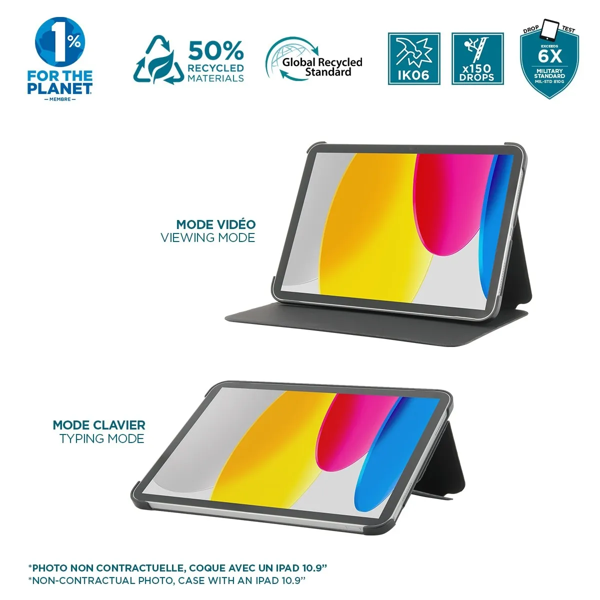 Coque de protection éco-conçue avec rabat pour iPad Pro 11'' 2024