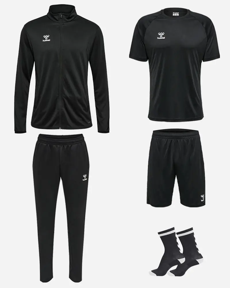 Ensemble Hummel Essential pour Enfant. Maillot + Short + Chaussettes courtes + Veste de survêtement + Pantalon de survêtement (5