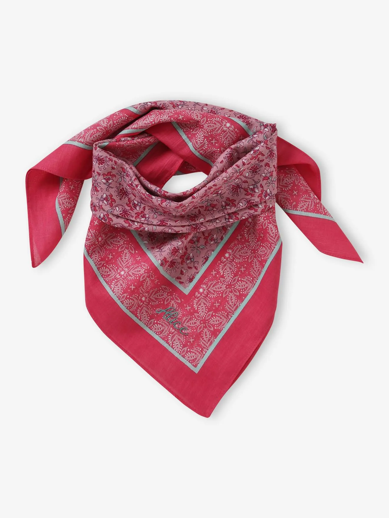 Foulard personalisable à imprimé fleuri fille rose imprimé - Vertbaudet
