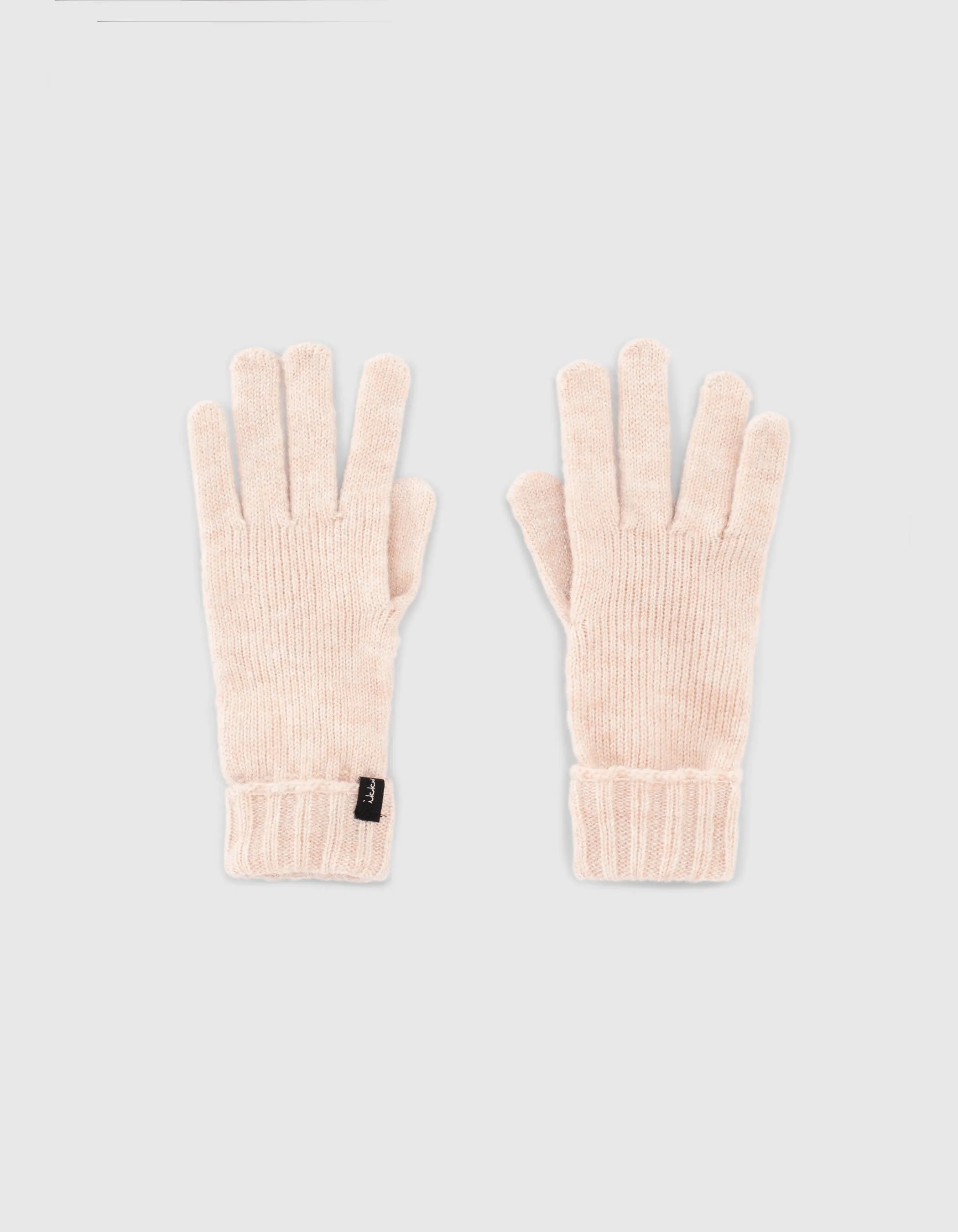 Gants rose pâle tricot fille