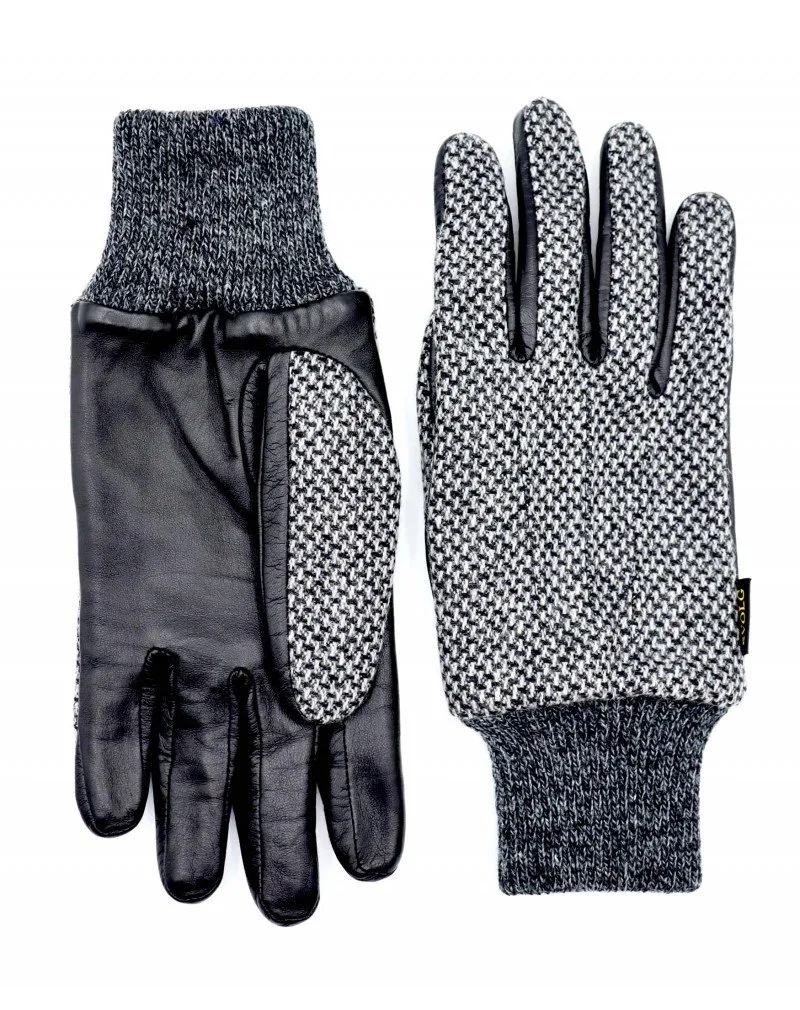 Gants tactiles / laine et cuir adulte - Saga - EVOLG