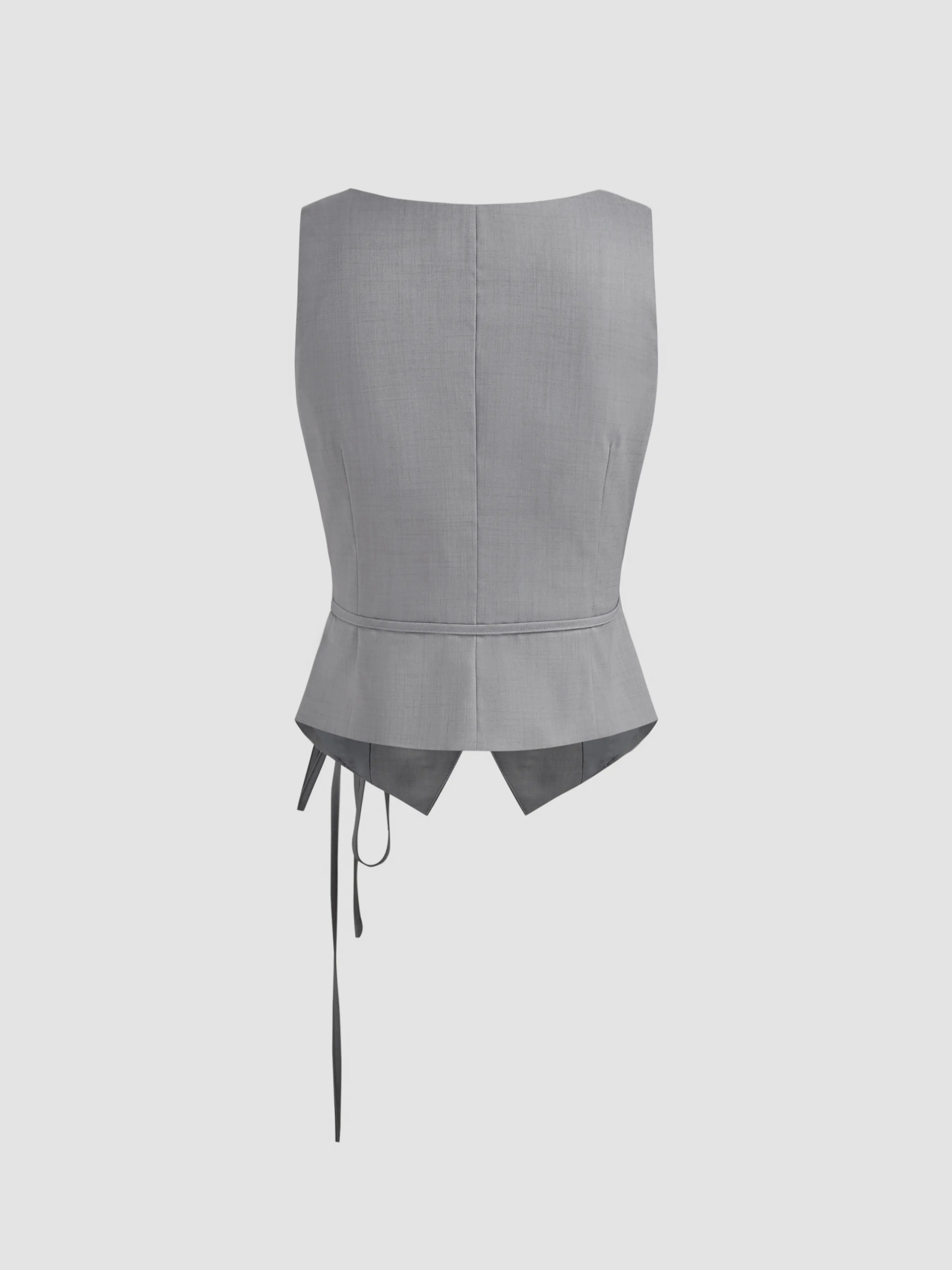 Gilet Blazer noué à col en V uni