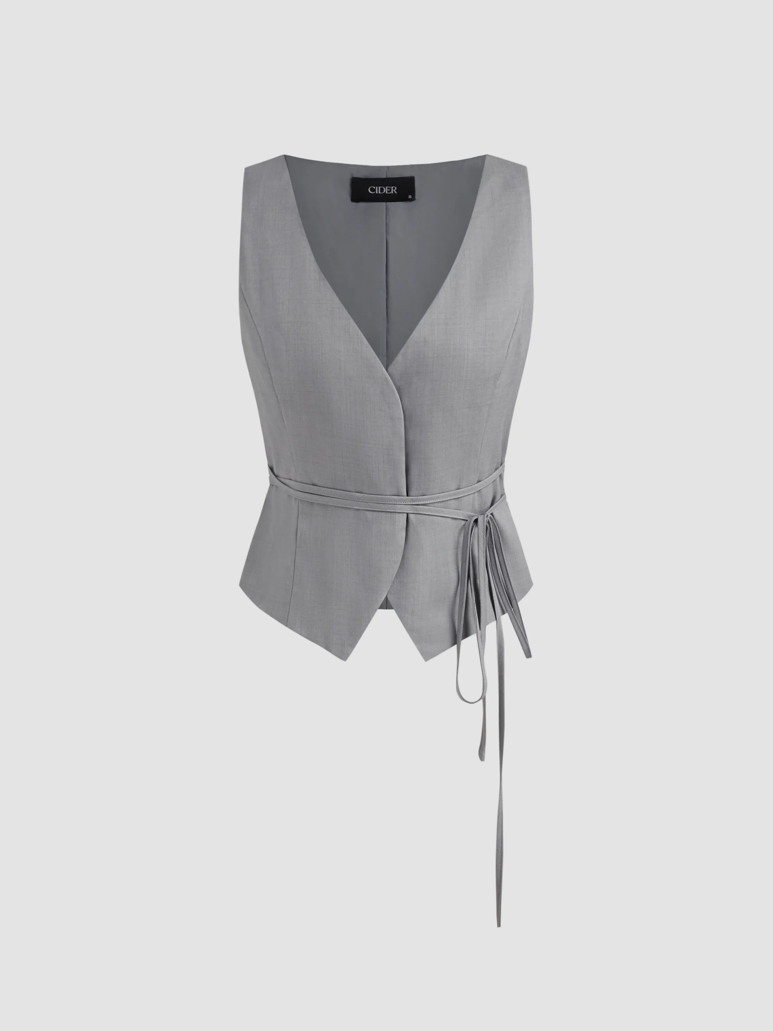 Gilet Blazer noué à col en V uni