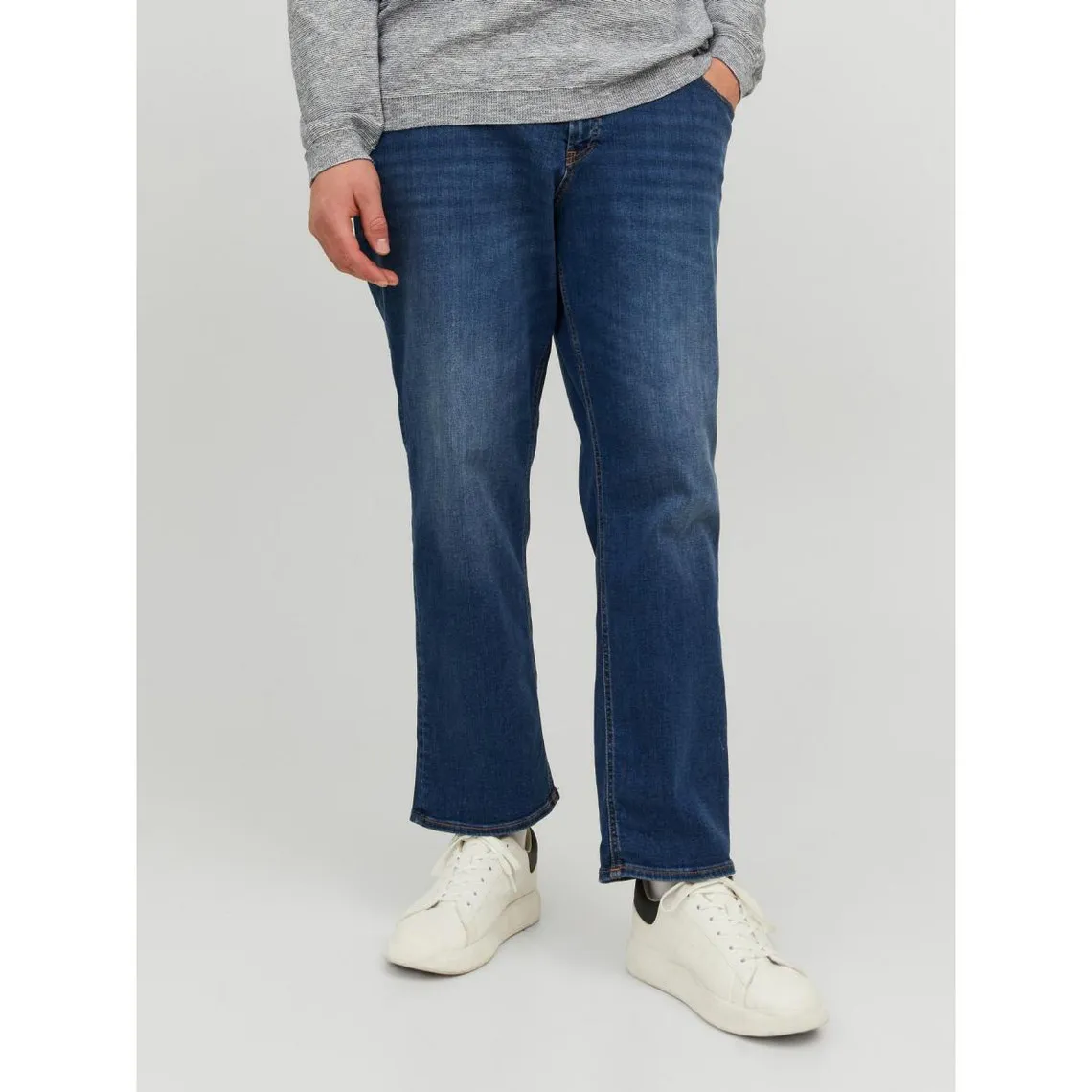 Jean coupe confort Tapered fit - Cropped Bleu en coton | 3 Suisses