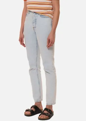 Jean mom bleu délavé en coton bio - breezy britt touch of blue femme