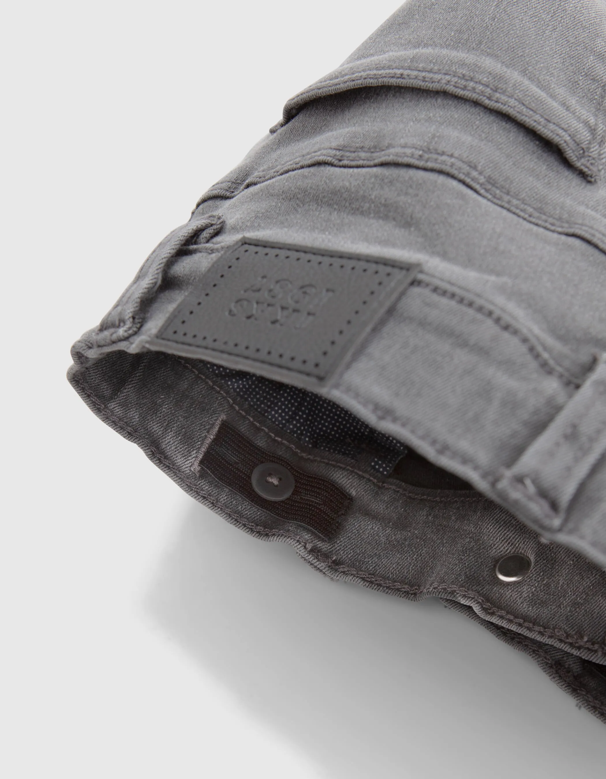 Jean SLIM gris large bande rayée ceinture garçon