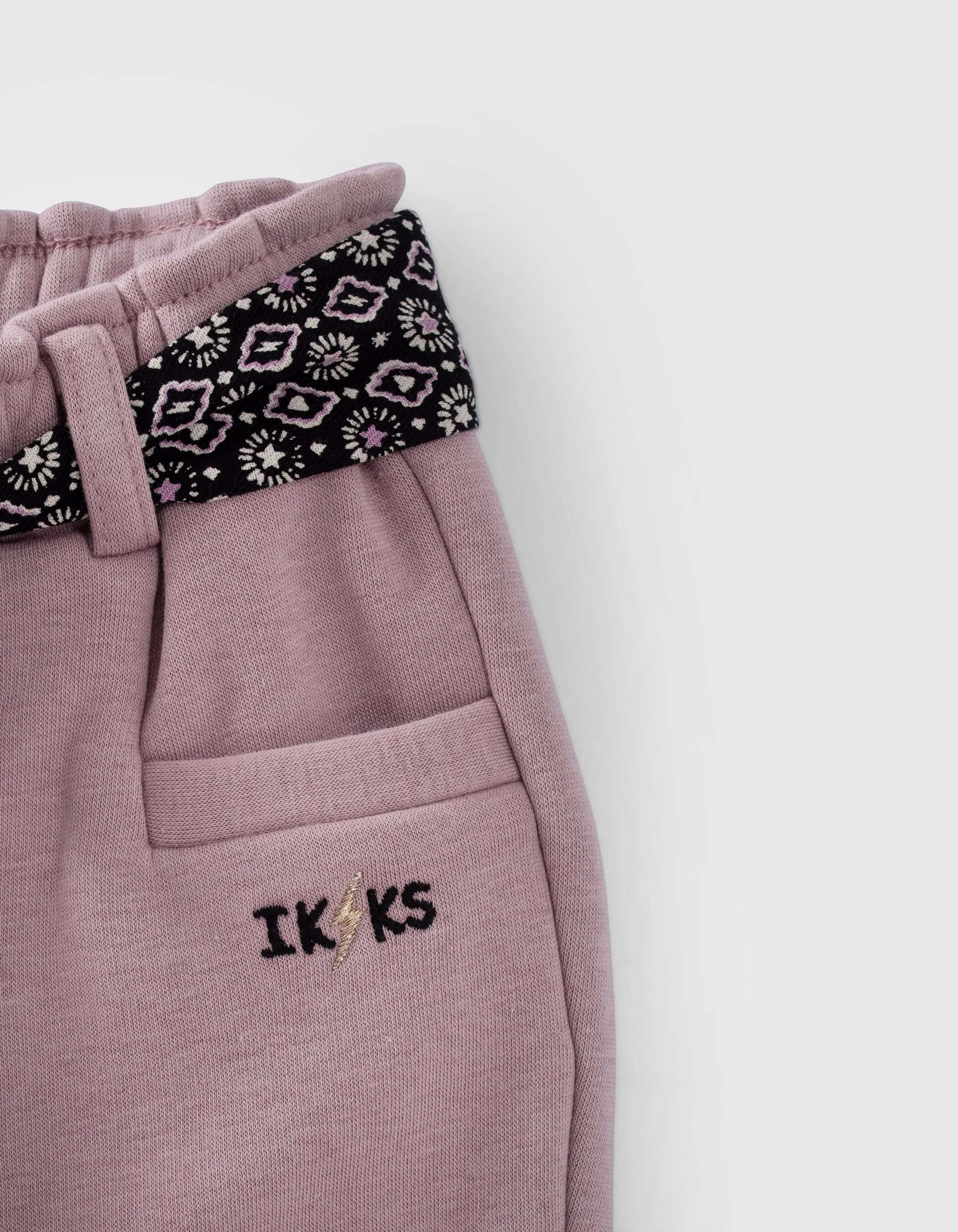 Jogging parme ceinture-foulard bébé fille