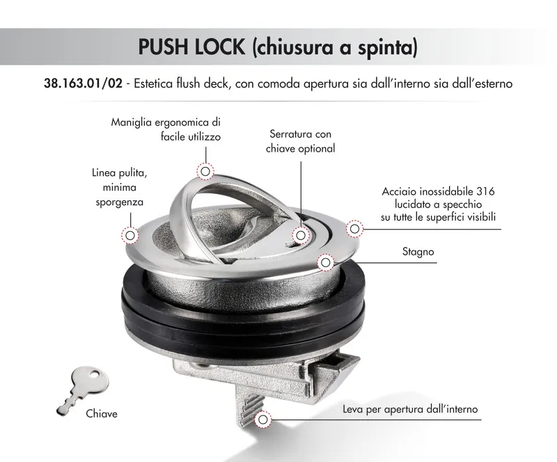 Lève-plancher PUSH LOCK Eclipse avec serrure