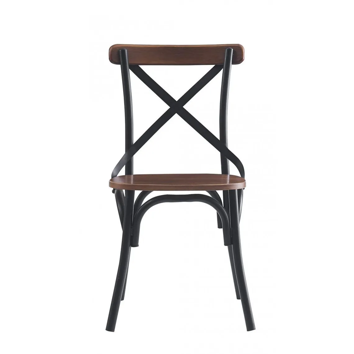 Lot de 2 chaises industrielles métal et bois Marron | 3 Suisses
