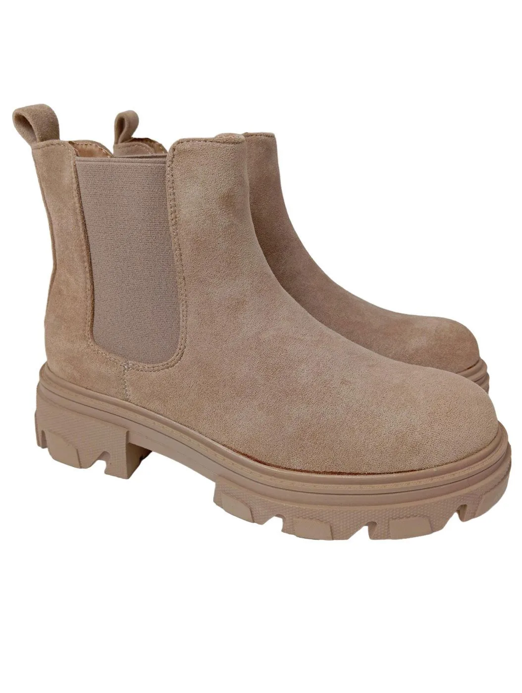Lucky Shoes Chelsea Boot crème moucheté style décontracté