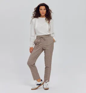 Pantalon jogpant Femme - Carreaux marron