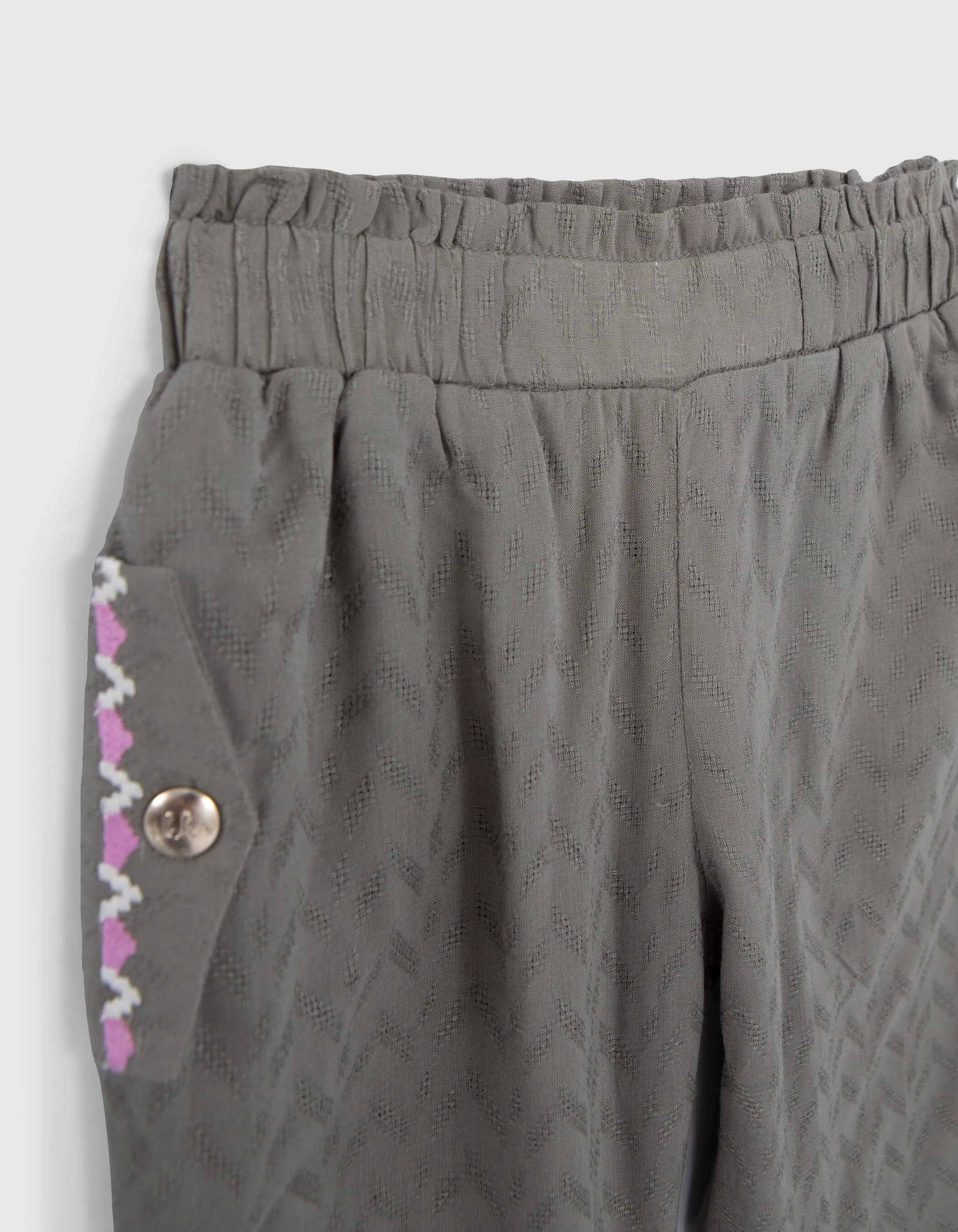 Pantalon LENZING™ ECOVERO™ jacquard brodé bébé fille