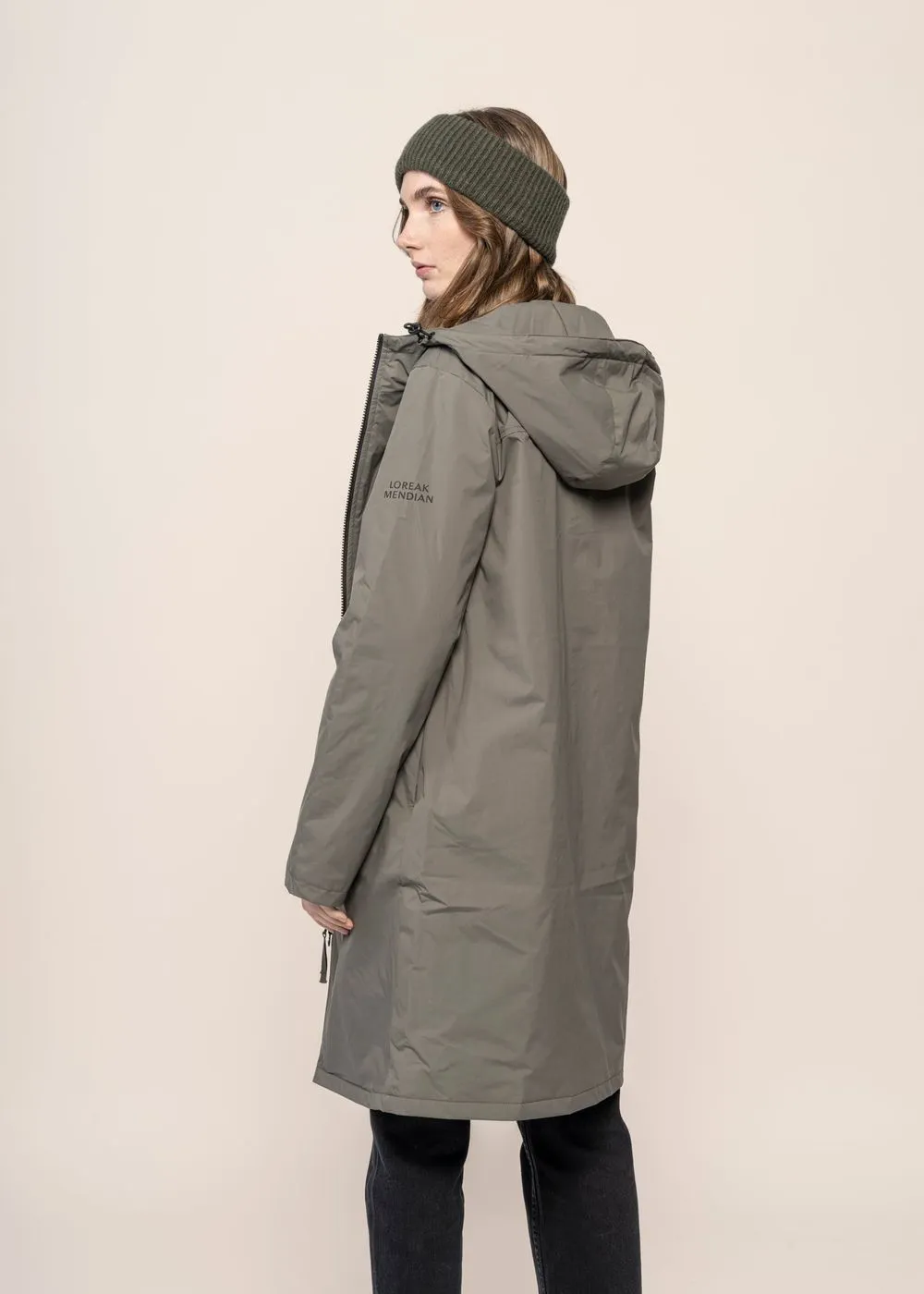 Parka longue en nylon recyclé | gris "okibax - laurel" femme