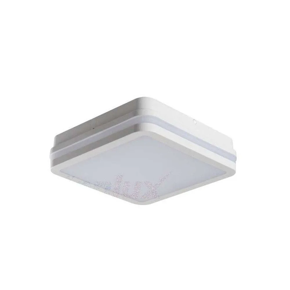 Plafonnier LED 18w étanche ip54 carré ou rond blanc naturel 4000k