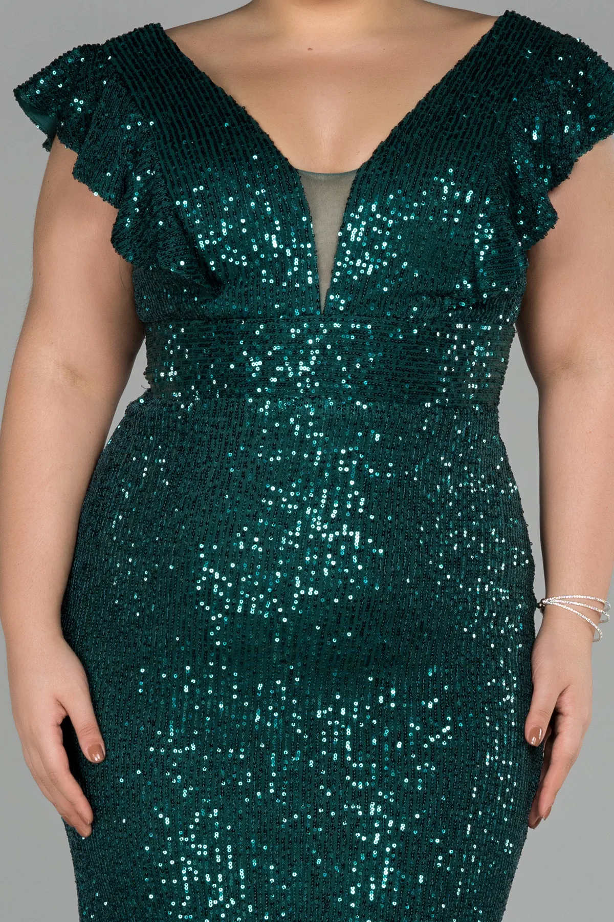 Robe Grande Taille Longue Émeraude ABU1045