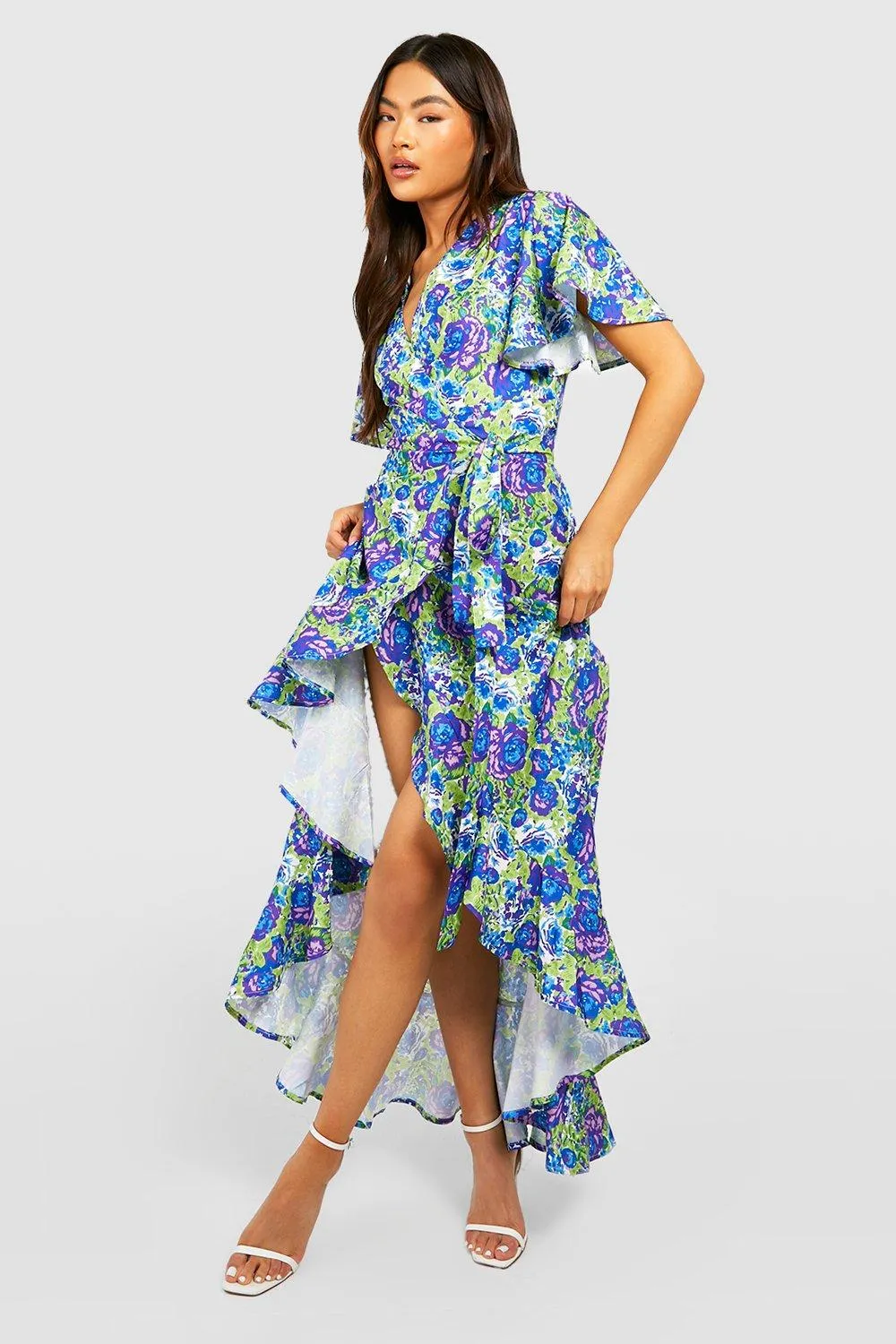 Robe portefeuille fleurie