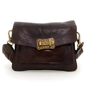 Sac bandoulière Agnese en cuir marron foncé Campomaggi - Jane de Boy