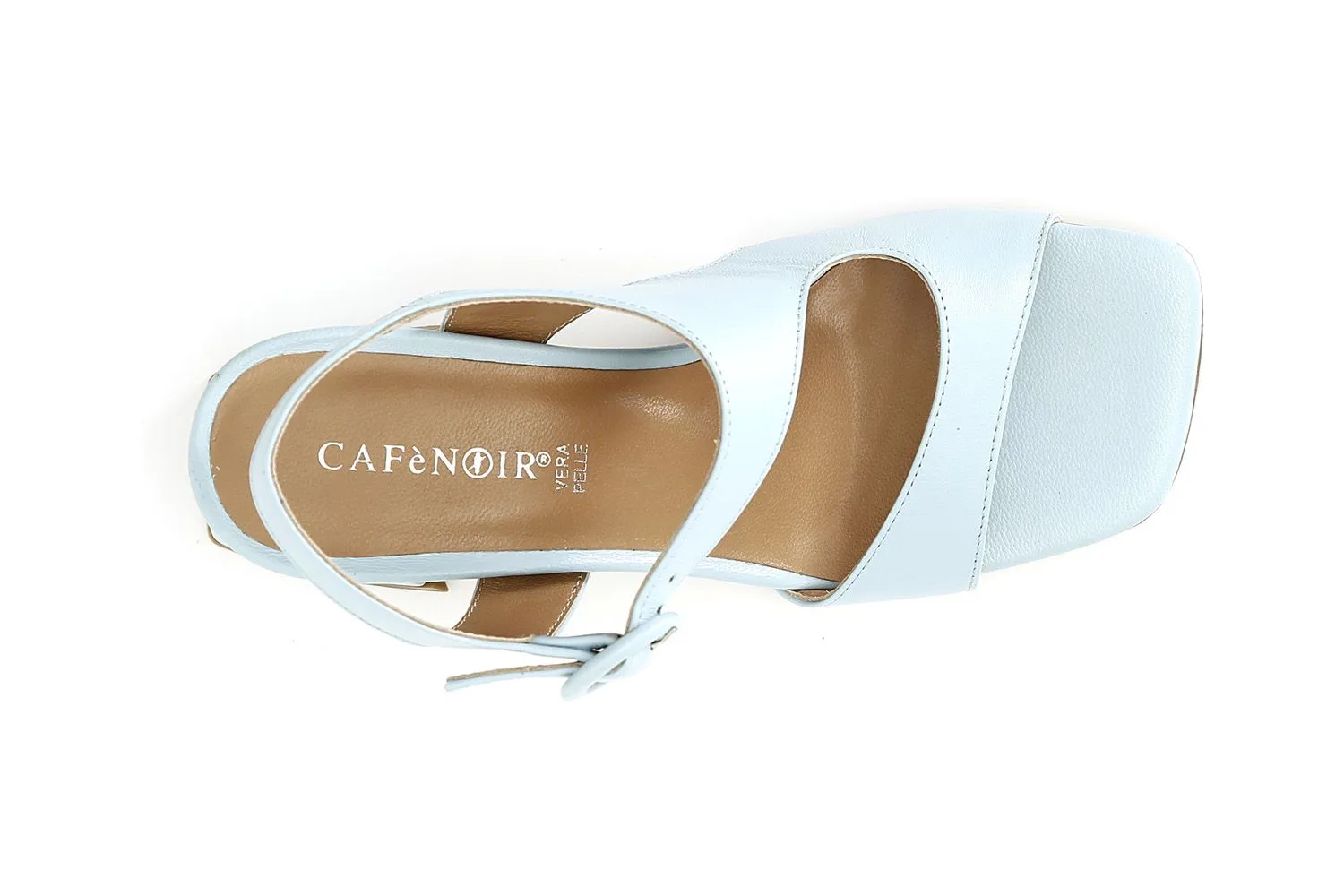 sandales asymétriques en cuir sky - CafèNoir
