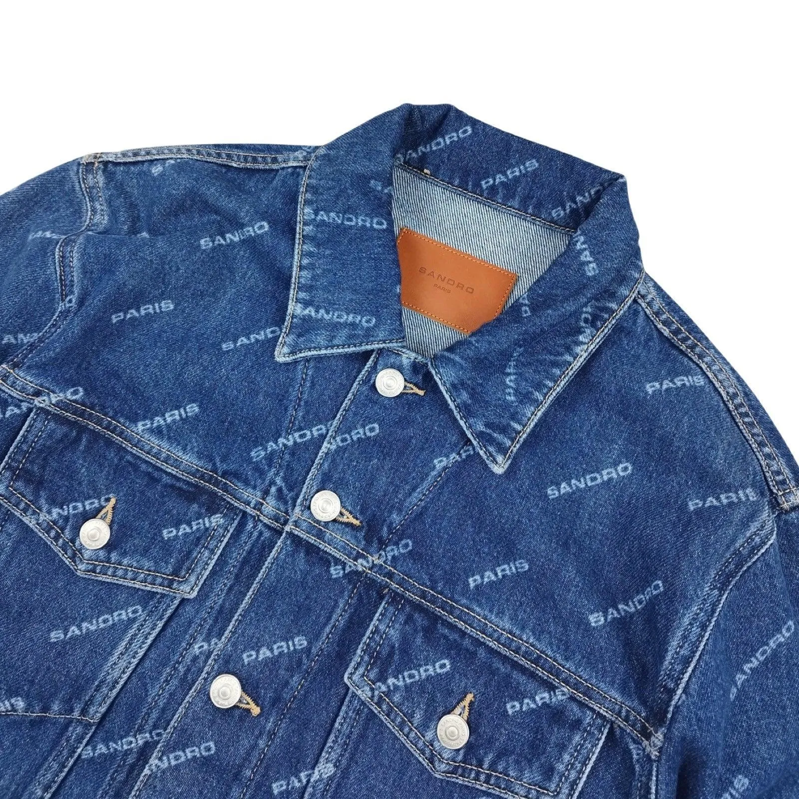 Sandro - Veste en jean bleu taille XL