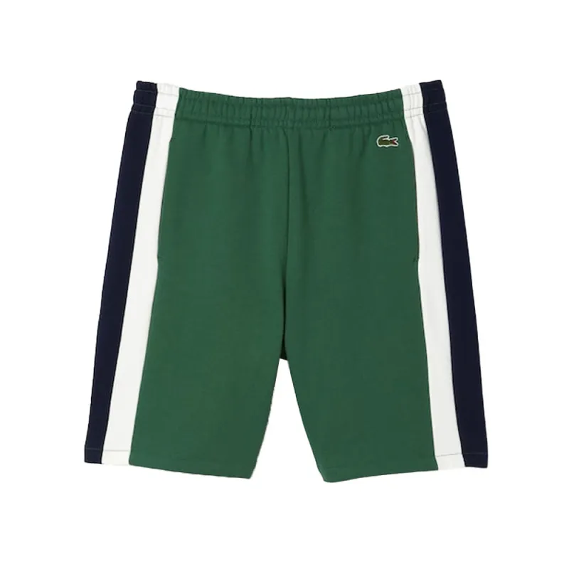 SHORT LACOSTE A EMPIECEMENTS COLOR BLOCK VERT