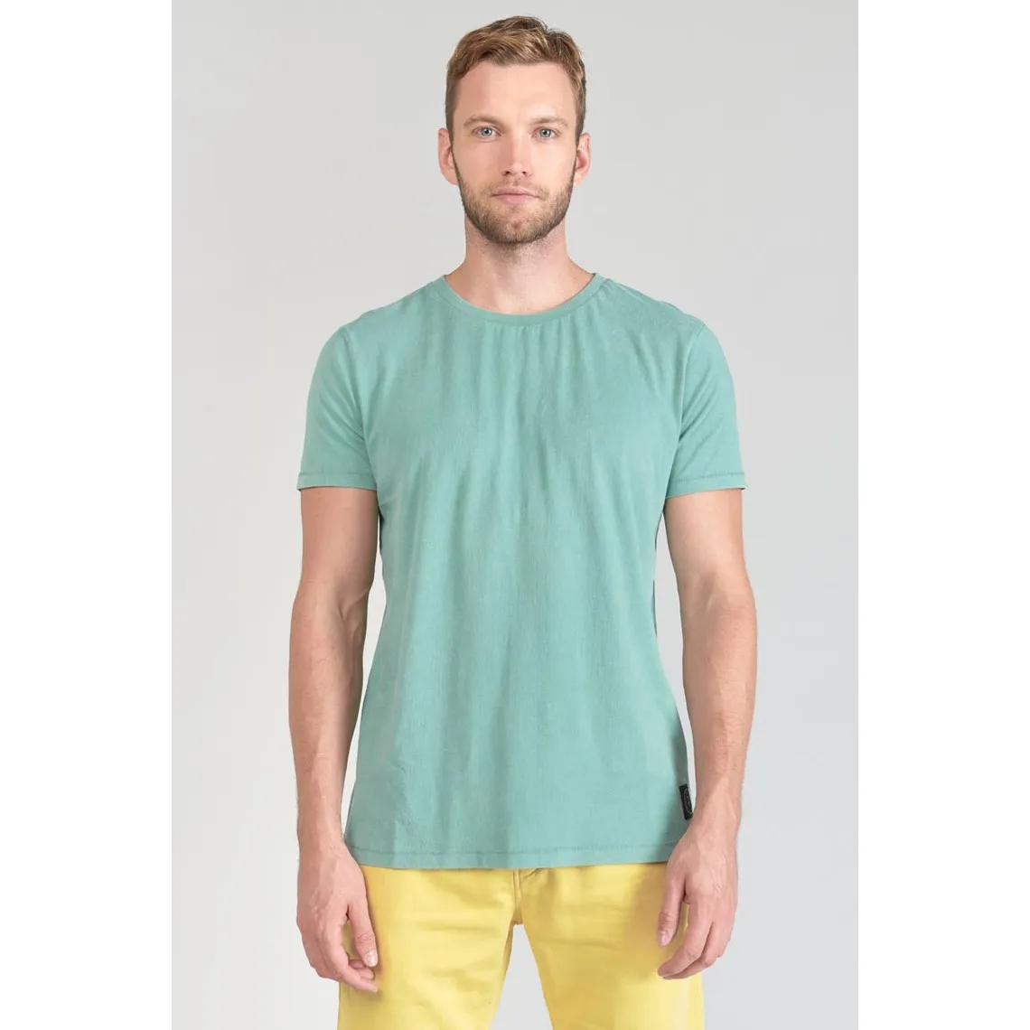 T-shirt Brown vert d'eau en coton Le Temps des Cerises - T-shirt / Polo Homme sur MenCorner