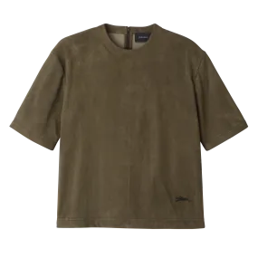 Tee-shirt en cuir Cuir - Kaki