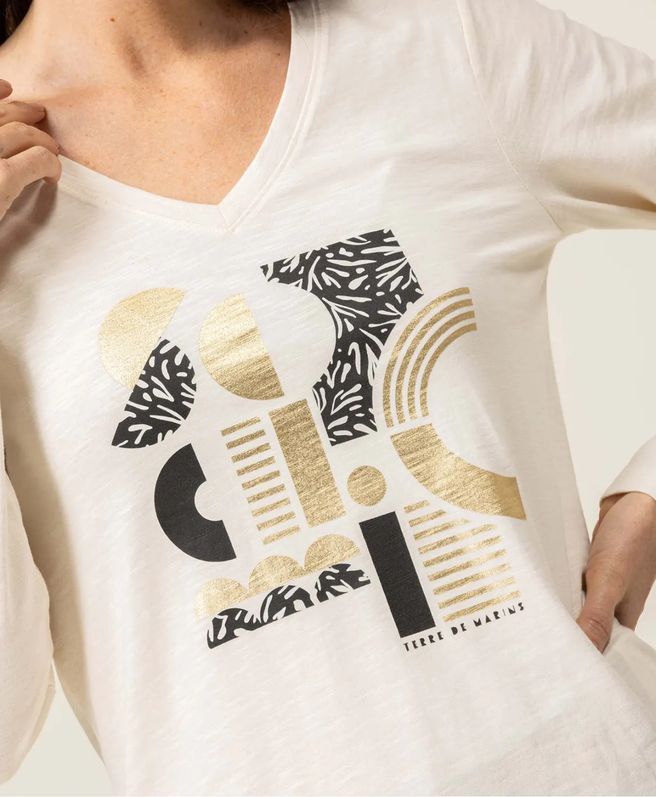 TEE SHIRT ML GREGE TIGRINE
