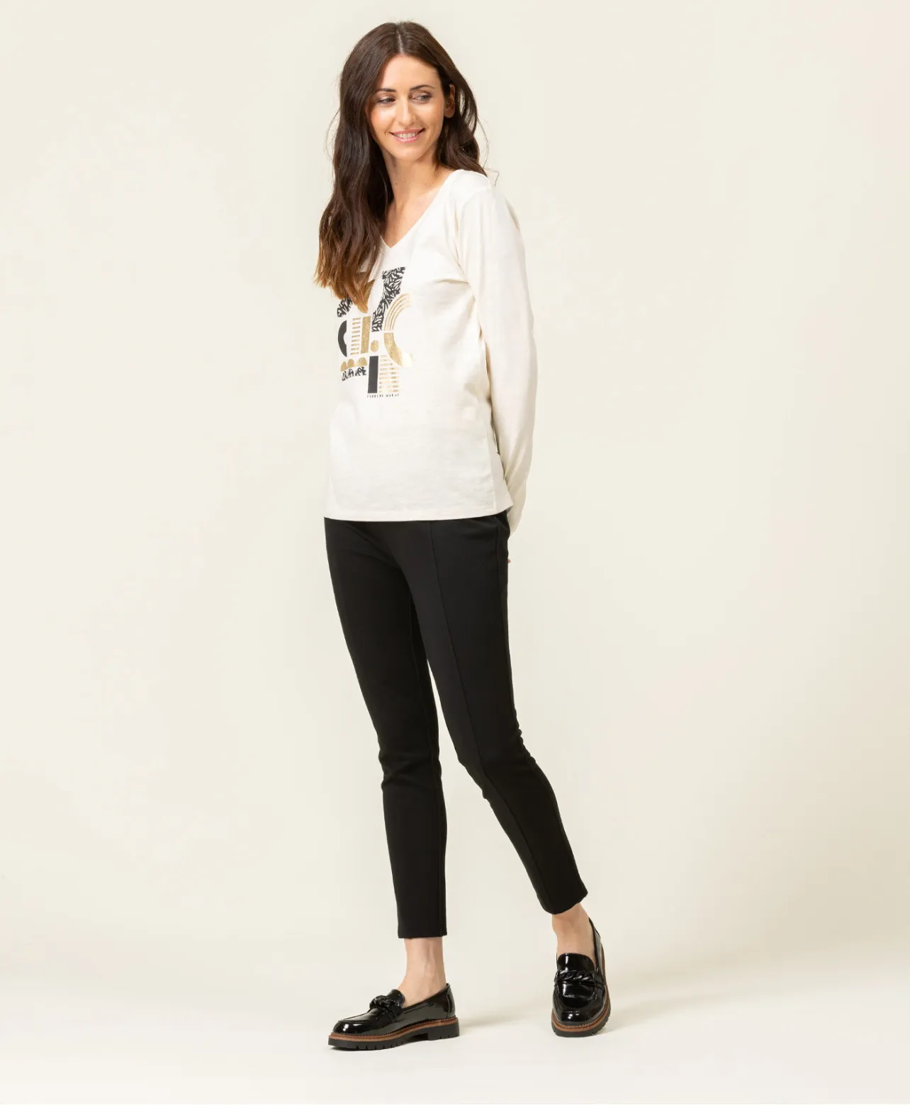 TEE SHIRT ML GREGE TIGRINE