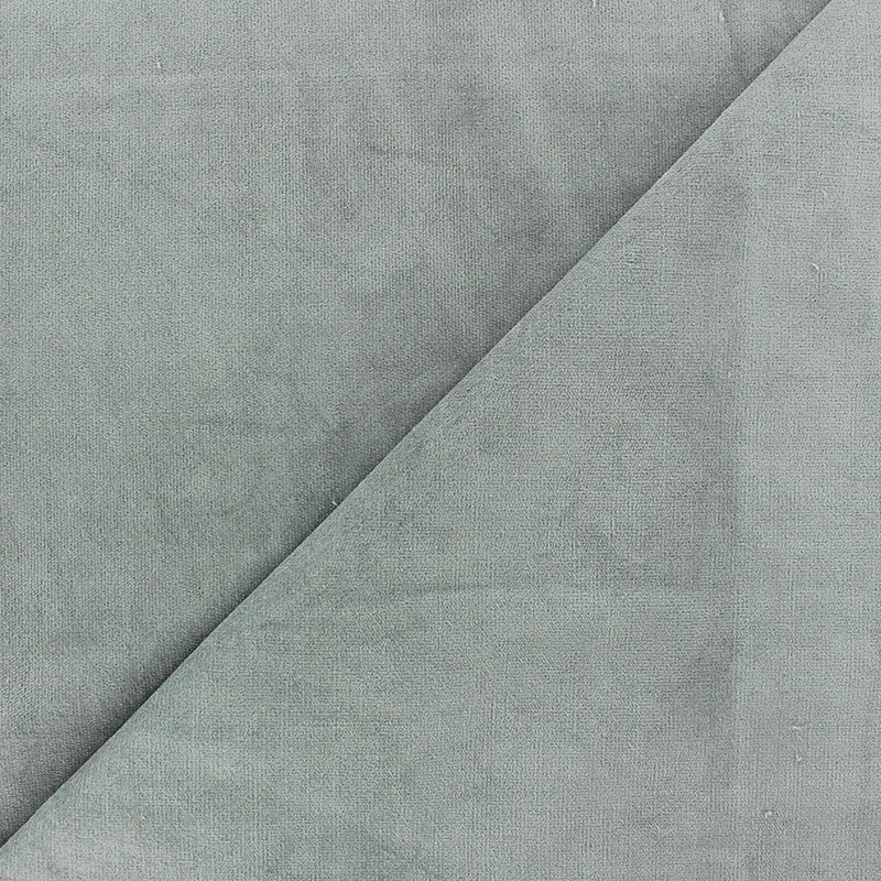 Tissu velours ras Melda Gris perle