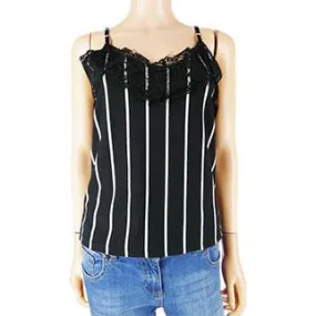 Top noir à rayures blanches - Femme -Jennyfer -Taille XS