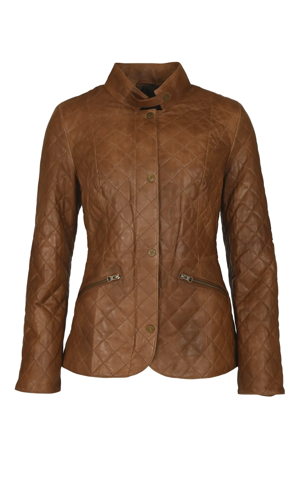 Veste cuir matelassée cognac La Canadienne - La Canadienne - Vestes et 3/4 Cuir Cognac